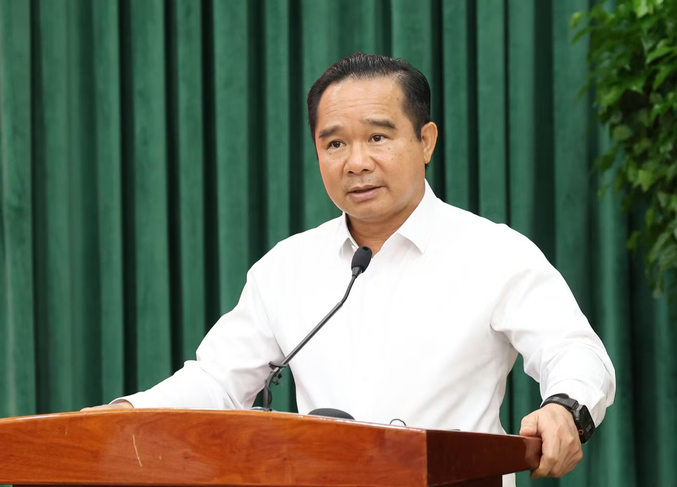 Chủ tịch UBND TP.HCM Nguyễn Văn Được phát biểu tại hội nghị